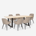 Set tavolo rettangolare 180x80cm design 6 poltroncine velluto Samsara L2 Stock