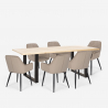 Set tavolo rettangolare 180x80cm design 6 poltroncine velluto Samsara L2 Stock