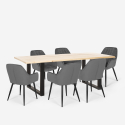 Set tavolo da pranzo 180x80cm 6 sedie velluto design moderno Samsara L1 Catalogo
