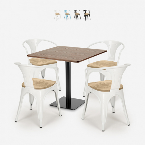 set tavolino horeca 90x90cm bar ristoranti 4 sedie dunmore Promozione