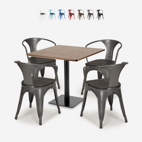 set tavolino bar ristoranti horeca 90x90cm 4 sedie Lix burke Promozione