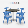 set tavolino horeca bar cucina ristoranti 90x90cm 4 sedie heavy Saldi