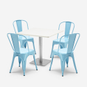 set 4 sedie bar ristoranti tavolino horeca 90x90cm bianco just white Caratteristiche