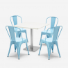 set 4 sedie bar ristoranti tavolino horeca 90x90cm bianco just white Caratteristiche
