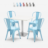 set 4 sedie bar ristoranti tavolino horeca 90x90cm bianco just white Vendita