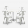 set 4 sedie bar ristoranti tavolino horeca 90x90cm bianco just white Misure
