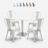set 4 sedie bar ristoranti tavolino horeca 90x90cm bianco just white Offerta
