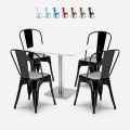 set 4 sedie Lix bar ristoranti tavolino horeca 90x90cm bianco just white Promozione