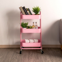Carrello da cucina portavivande 3 ripiani in metallo con ruote Sall Stock