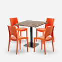 Set tavolino 90x90cm Horeca 4 sedie impilabile bar ristorante Prince Modello
