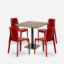 Set tavolino Horeca 90x90cm 4 sedie impilabile ristorante bar cucina Jasper Misure