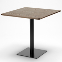 Set tavolino legno metallo Horeca 90x90cm 4 sedie impilabili bar ristorante Yanez 