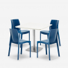 Set 4 sedie impilabili bar ristorante tavolino bianco 90x90cm Horeca Yanez White Costo