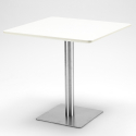 Set 4 sedie impilabili bar ristorante tavolino bianco 90x90cm Horeca Yanez White 