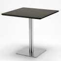 Set 4 sedie polipropilene impilabili tavolino Horeca nero 90x90cm Yanez Black 
