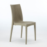 Set tavolino legno 90x90cm Horeca 4 sedie impilabili poly rattan Barrett 