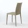 Set tavolino legno 90x90cm Horeca 4 sedie impilabili poly rattan Barrett 