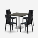 Set 4 sedie poly rattan bar ristorante tavolino nero Horeca 90x90cm Barrett Black Catalogo