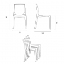 Set 4 sedie polipropilene bar ristorante tavolino bianco Horeca 90x90cm Jasper White 