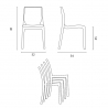 Set 4 sedie polipropilene bar ristorante tavolino bianco Horeca 90x90cm Jasper White 