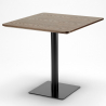 Set tavolino legno metallo Horeca 90x90cm 4 sedie design impilabili Dustin 