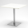 Set 4 sedie impilabili polipropilene tavolino bianco 90x90cm Horeca Dustin White 