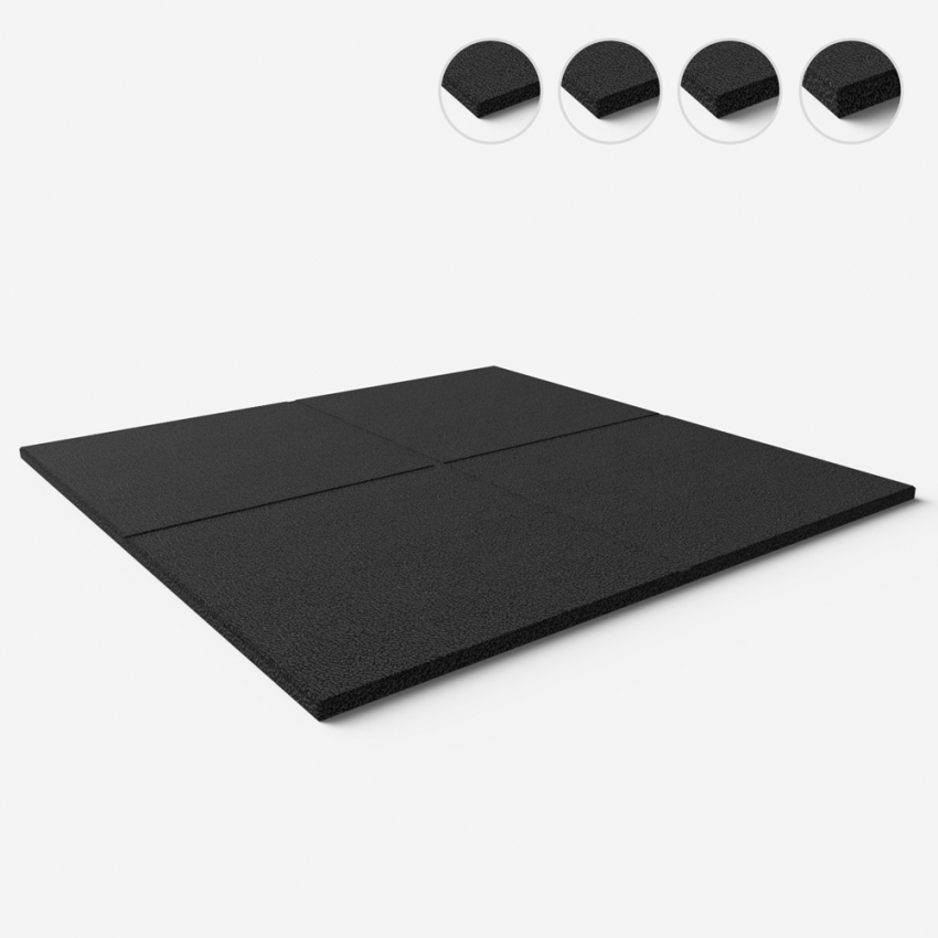 Fit Square pavimento gommato antiurto mattonella protettiva palestra 1x1m