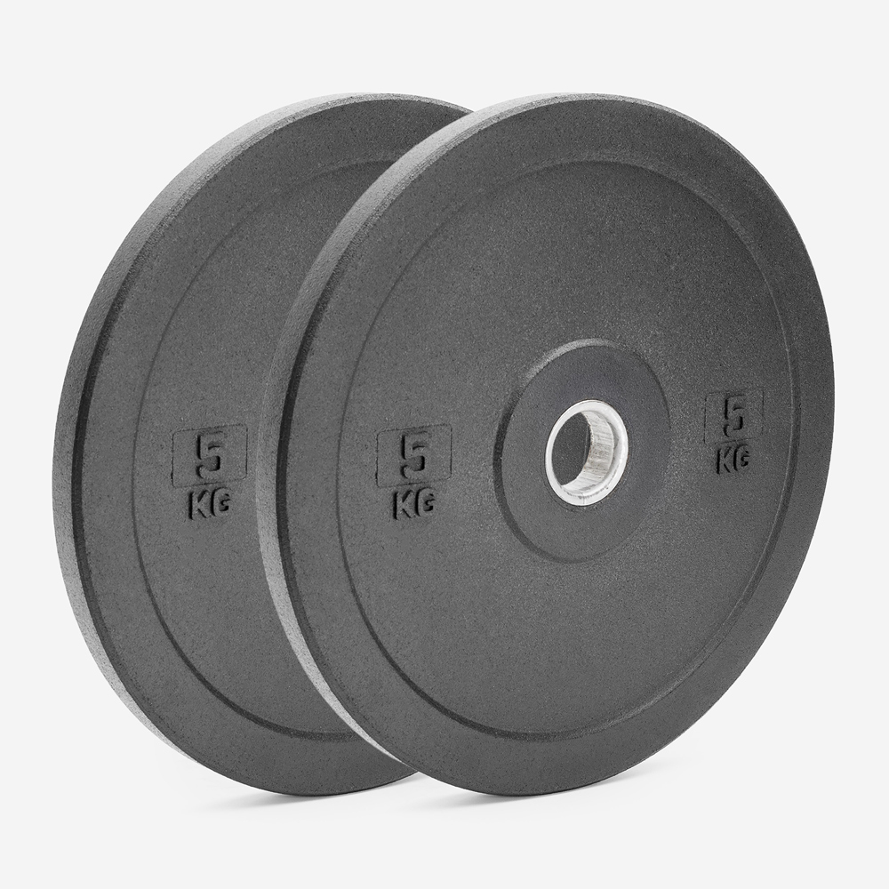 2 x dischi olimpionici bilanciere 5 kg gomma cross training Bumper HD