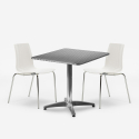 Set tavolo quadrato apribile 70x70cm acciaio 2 sedie esterni Mores Catalogo