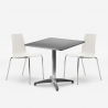 Set tavolo quadrato apribile 70x70cm acciaio 2 sedie esterni Mores Catalogo