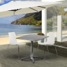 Set tavolo quadrato apribile 70x70cm acciaio 2 sedie esterni Mores Sconti