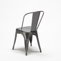set 2 sedie Lix stile industriale tavolo quadrato acciaio 70x70cm caelum Modello