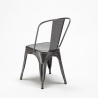 set 2 sedie Lix stile industriale tavolo quadrato acciaio 70x70cm caelum Modello