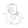 set 2 sedie Lix stile industriale tavolo quadrato acciaio 70x70cm caelum Prezzo