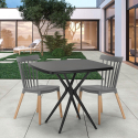 Set 2 sedie design moderno tavolo quadrato nero 70x70cm Roslin Black Caratteristiche