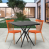 Set 2 sedie design moderno tavolo quadrato nero 70x70cm Roslin Black Scelta