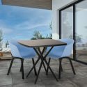 Set 2 sedie design tavolo nero quadrato 70x70cm moderno Navan Black Modello