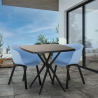 Set 2 sedie design tavolo nero quadrato 70x70cm moderno Navan Black Modello