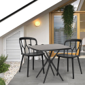 Set tavolo quadrato nero 70x70cm 2 sedie esterno design Saiku Dark Saldi