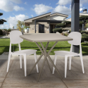 Set tavolo beige moderno quadrato 70x70cm 2 sedie design Wade Scelta