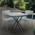 Set tavolo quadrato 70x70cm nero 2 sedie esterno design Regas Dark Acquisto