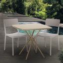 Set 2 sedie tavolo quadrato beige 70x70cm polipropilene design Regas Scelta
