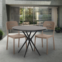 Set tavolo rotondo nero 80cm 2 sedie design moderno Ipsum Dark Scelta