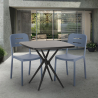 Set 2 sedie design moderno tavolo quadrato 70x70cm nero Larum Dark Vendita