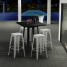 tavolo alto e 4 sgabelli in metallo stile industriale new york bar pub Misure