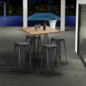 set tavolo alto e 4 sgabelli in metallo stile industriale brooklyn per bar e pub Misure