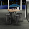 set tavolo alto e 4 sgabelli in metallo stile industriale brooklyn per bar e pub Misure