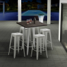 set tavolo alto e 4 sgabelli in metallo stile industriale harlem per bar e pub Acquisto