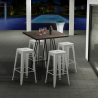 set tavolo alto e 4 sgabelli in metallo stile industrial kips bay per pub Vendita