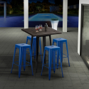 set tavolo alto e 4 sgabelli in metallo stile industrial little italy Misure